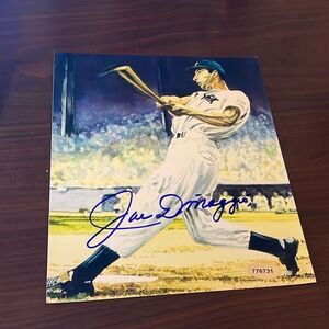 Joe DiMaggio Signed Lithograph w/ COA New York Yankees Baseball Art